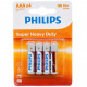 Батарейка Philips AAA R03 LongLife Zinc Carbon * 4 (R03L4B/10)