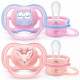 Пустушка Philips AVENT Ultra Air з декором для дівчат, 0-6 мес (SCF085/02)