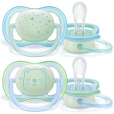 Пустушка Philips AVENT Ultra Air Нічна 0-6 міс для хлопч. 2 шт (SCF376/11)