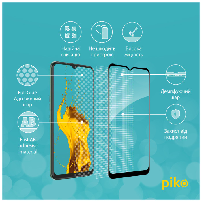 Скло захисне Piko Full Glue Tecno Spark 7 Black (1283126515217)
