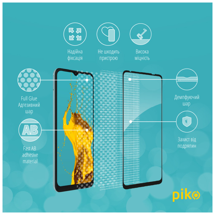 Скло захисне Piko Full Glue MOTO E20 (1283126521270)