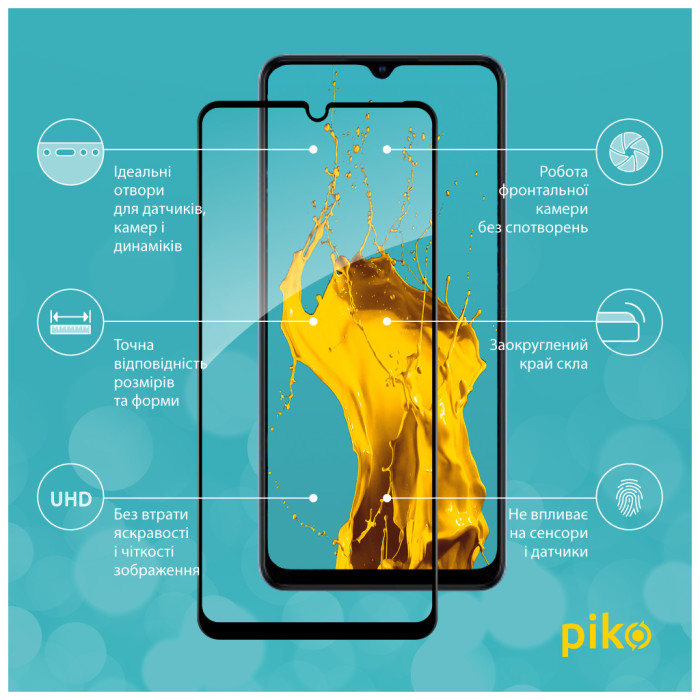 Скло захисне Piko Full Glue ZTE Blade A72 Black (1283126545580)