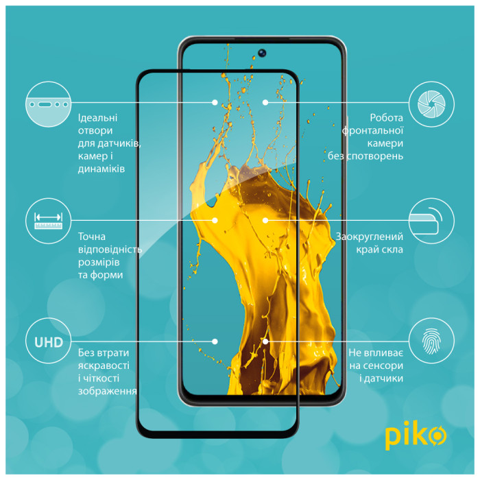 Скло захисне Piko Full Glue Tecno Spark 9 Pro Black (1283126547348)