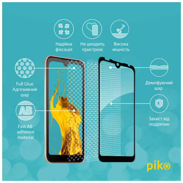 Скло захисне Piko Full Glue Tecno Pop 5 Go Black (1283126573385)