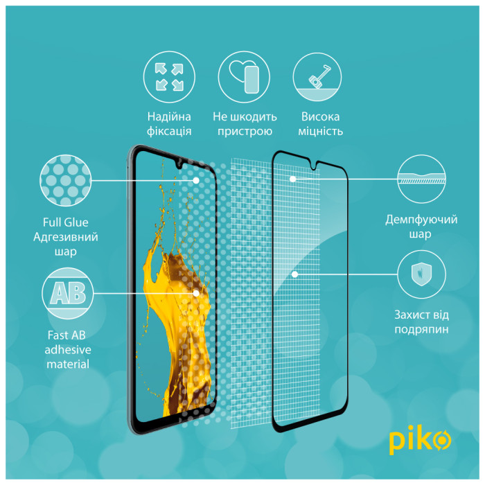 Скло захисне Piko Full Glue Samsung M34 5G Black (1283126575778)