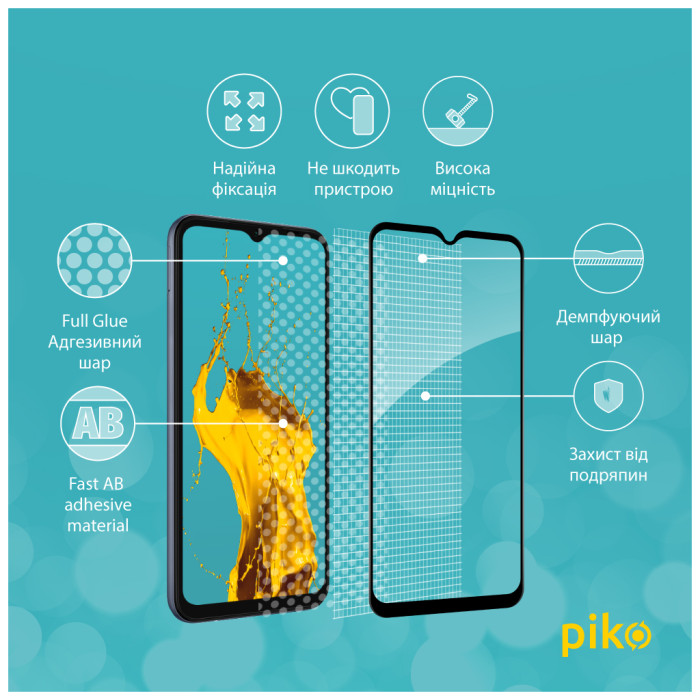 Скло захисне Piko Full Glue Samsung M14 Black (1283126579929)
