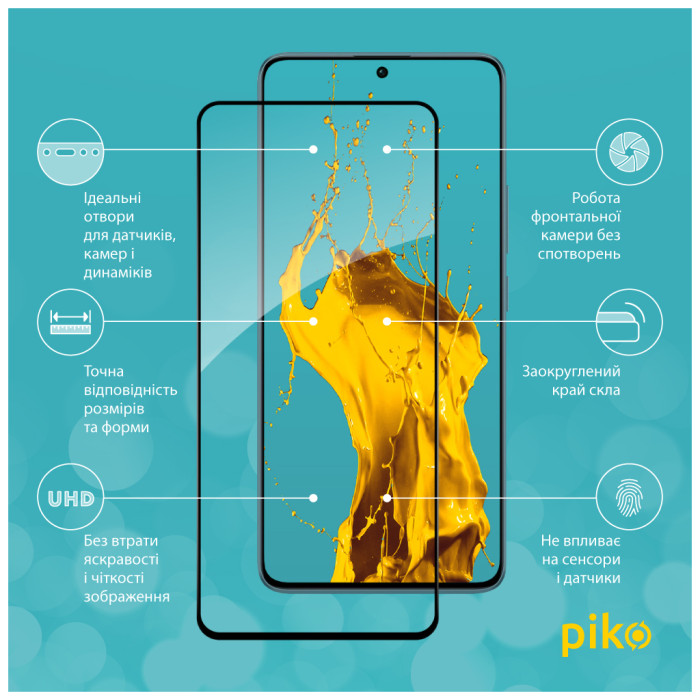 Скло захисне Piko Full Glue Xiaomi Redmi Note 13 Pro 5G Black (1283126584008)