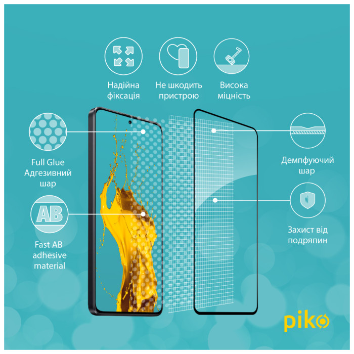 Скло захисне Piko Full Glue Xiaomi Poco X6 Pro Black (1283126588754)