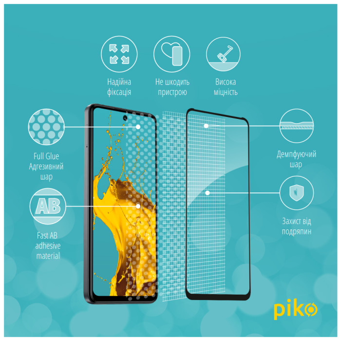 Скло захисне Piko Full Glue Tecno Spark 20 Black (1283126589010)
