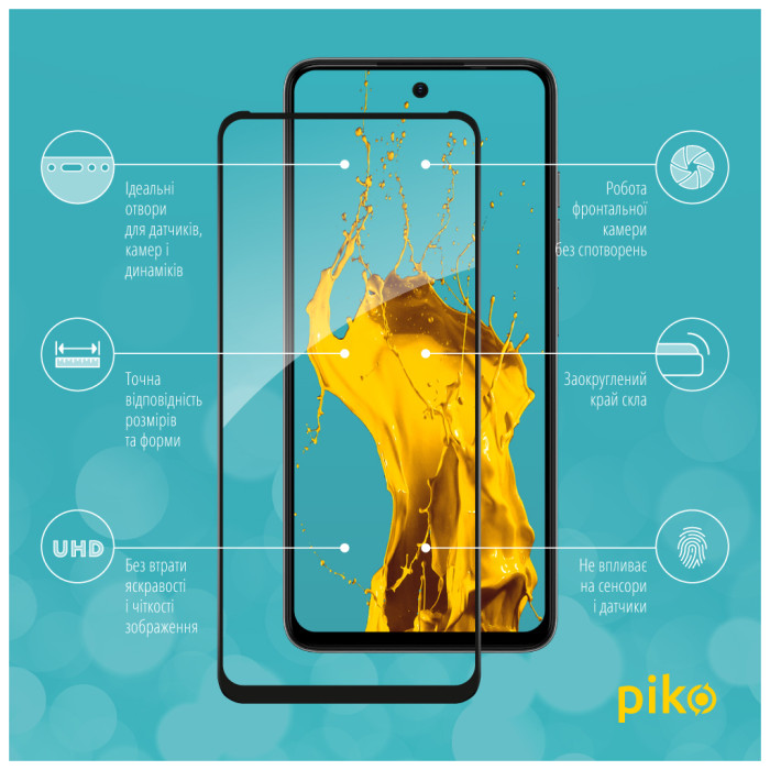 Скло захисне Piko Full Glue Tecno Spark 20C Black (1283126589072)