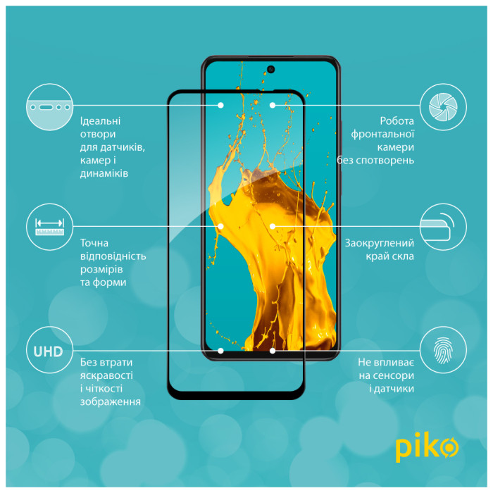 Скло захисне Piko Full Glue Oppo A3x Black (1283126598678)