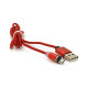 Дата кабель USB 2.0 to Micro 5P 1.0m 2A magnetic nylon red PiPo (18164)