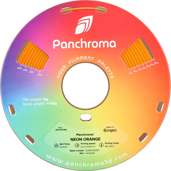 Пластик для 3D-принтера Polymaker PLA PANCHROMA NEON 1,75mm 1kg ORANGE (CA02008)