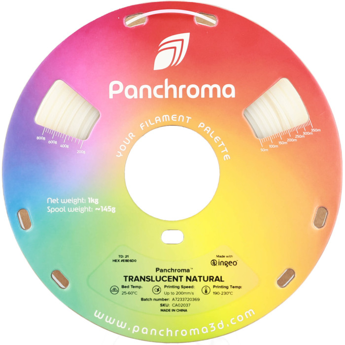 Пластик для 3D-принтера Polymaker PLA PANCHROMA TRANSLUCENT 1,75mm 1kg NATURAL (CA02037)