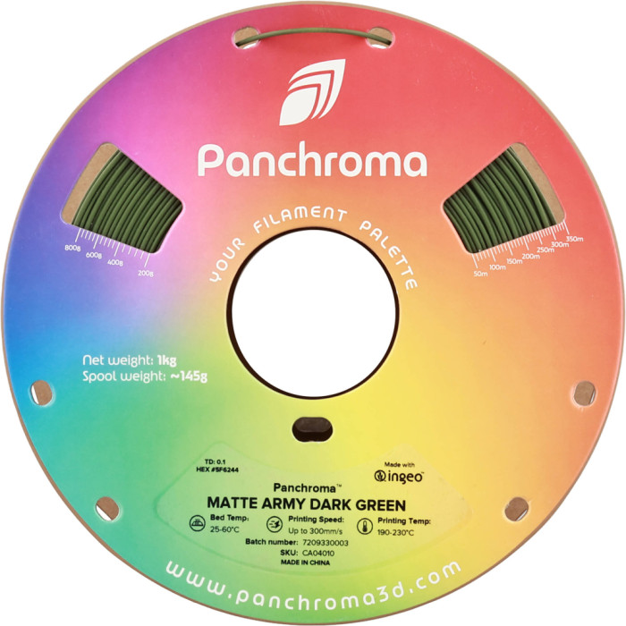 Пластик для 3D-принтера Polymaker PLA PANCHROMA MATTE 1,75mm 1kg ARMY DARK GREEN (CA04010)