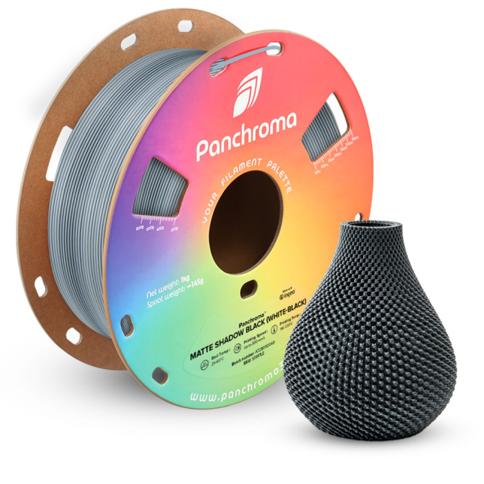 Пластик для 3D-принтера Polymaker PLA PANCHROMA DUAL MATTE 1,75mm 1kg SHADOW BLACK (CA04049)