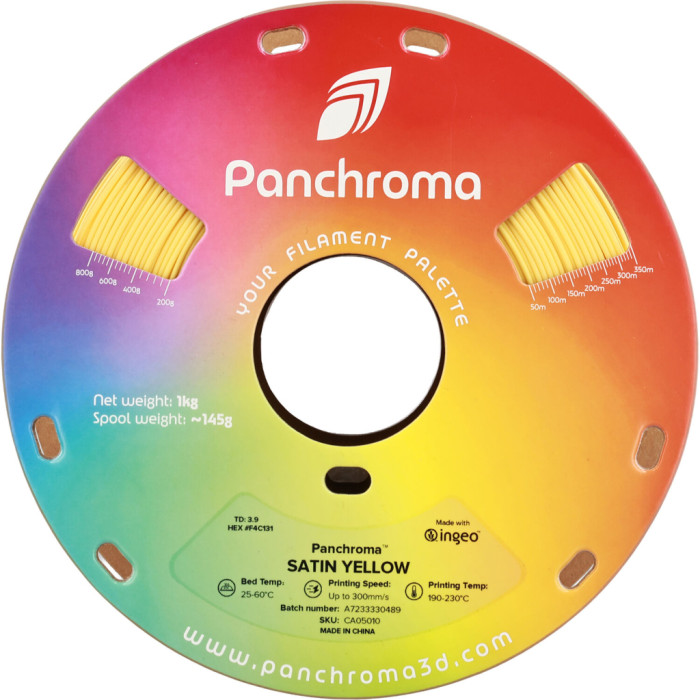 Пластик для 3D-принтера Polymaker PLA PANCHROMA SATIN 1,75mm 1kg YELLOW (CA05010)