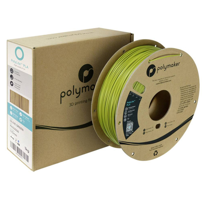 Пластик для 3D-принтера Polymaker PLA POLYLITE 1,75mm 1kg OLIVE GREEN (PA02058)