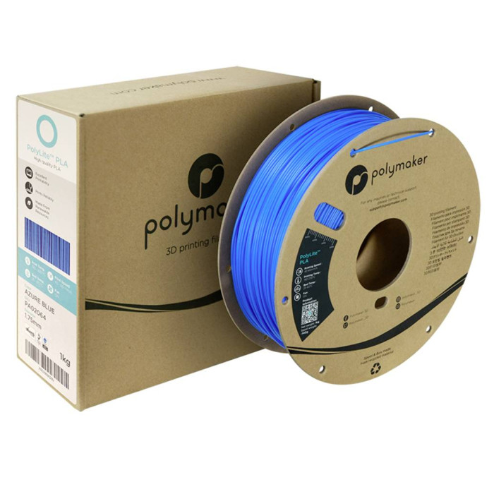 Пластик для 3D-принтера Polymaker PLA POLYLITE 1,75mm 1kg AZURE BLUE (PA02064)