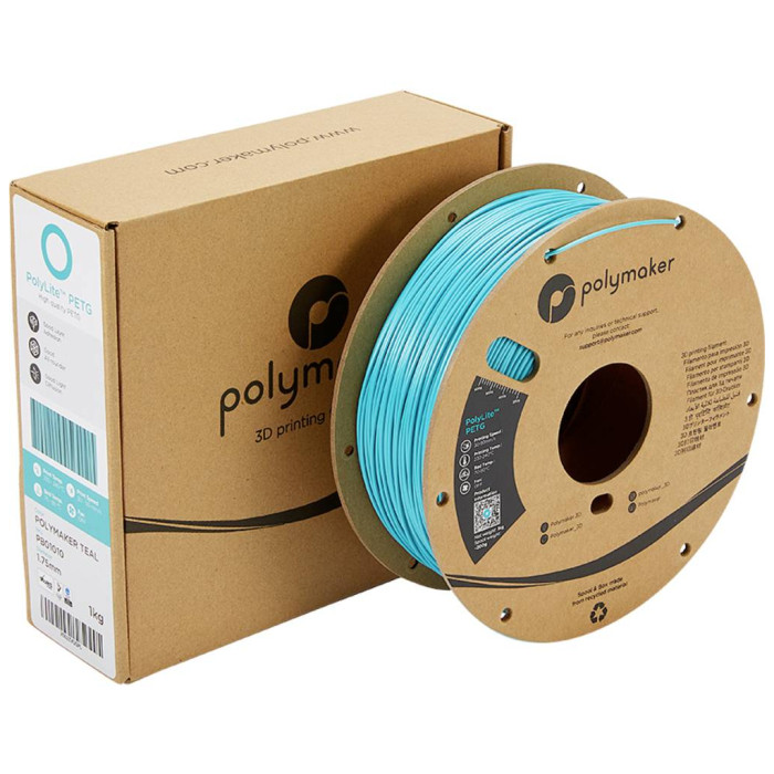 Пластик для 3D-принтера Polymaker PETG POLYLITE 1,75mm 1kg TEAL (PB01010)