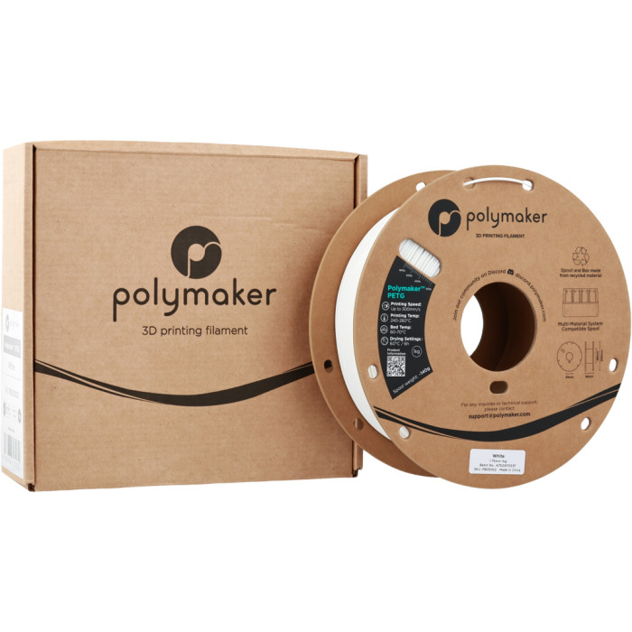 Пластик для 3D-принтера Polymaker PETG 1,75mm 1kg WHITE (PB05002)