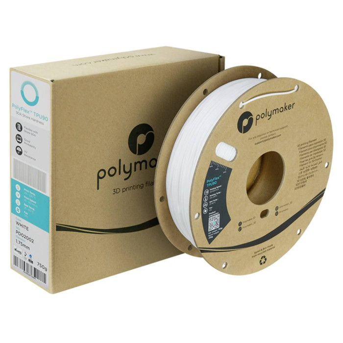 Пластик для 3D-принтера Polymaker TPU-90A 1,75mm 0,75kg WHITE (PD02002)