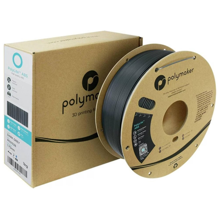 Пластик для 3D-принтера Polymaker ABS POLYLITE 1,75mm 1kg DARK GREY (PE01028)
