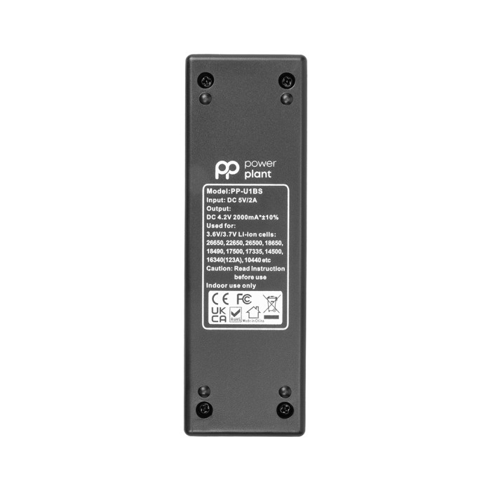 Зарядний пристрій для акумуляторів PowerPlant PP-U1BS (Li-ion / input DC 5V/2A) (AA620197)