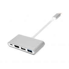 Перехідник Type-C (M) to 4*USB 2.0/3.0, HDMI, Type-C (F) PowerPlant (CA911707)