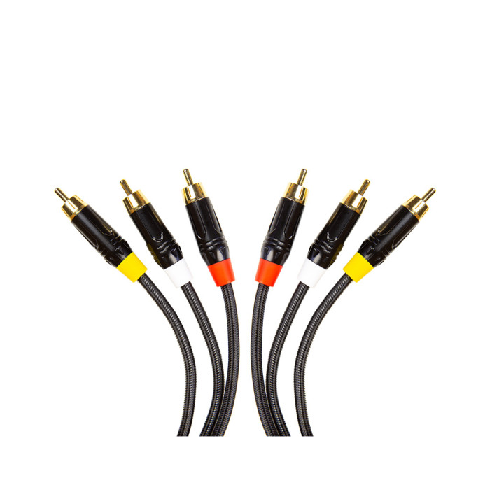 Кабель мультимедійний 3xRCA M to 3xRCA M 1.5m PowerPlant (CA911745)