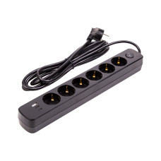 Мережевий фільтр живлення PowerPlant 3м, 6 розеток, USB (YS-N6086/3c) (EX610662)