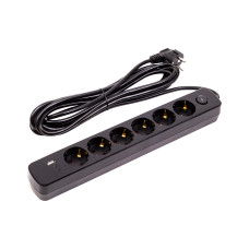 Мережевий фільтр живлення PowerPlant 5м, 6 розеток, USB (YS-N6086/5c) (EX610679)