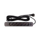 Мережевий фільтр живлення PowerPlant 7м, 6 розеток,USB, Type-C (YS-N6086/7c) (EX610686)
