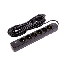 Мережевий фільтр живлення PowerPlant 10м, 6 розеток,USB, Type-C (YS-N6086/10c) (EX610693)