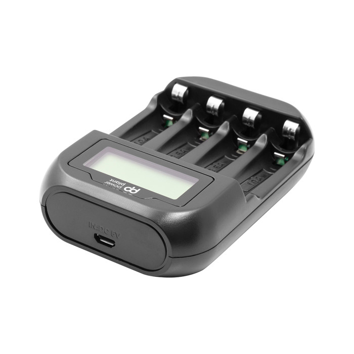 Зарядний пристрій для акумуляторів PowerPlant PP-UN4 (AA, AAA / input microUSB DC 5V/2A) (PP-UN4)