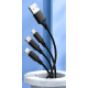 Дата кабель USB 2.0 AM to Lightning + Micro 5P + Type-C Azeada PD-B92th Black Proda (PD-B92th-BK)