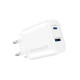 Зарядний пристрій Promate 17W USB-C + USB-A (biplug-2.white)