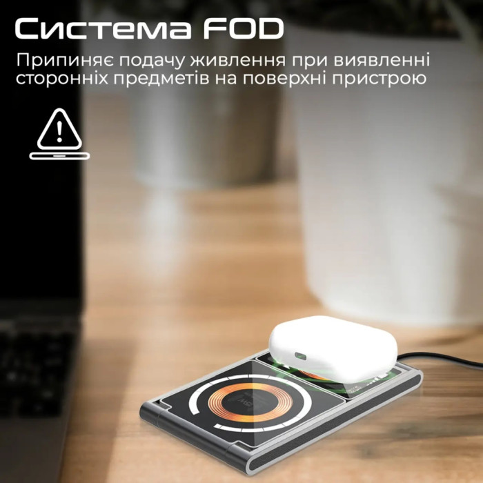 Зарядний пристрій Promate wireless (lucidfold-trio)