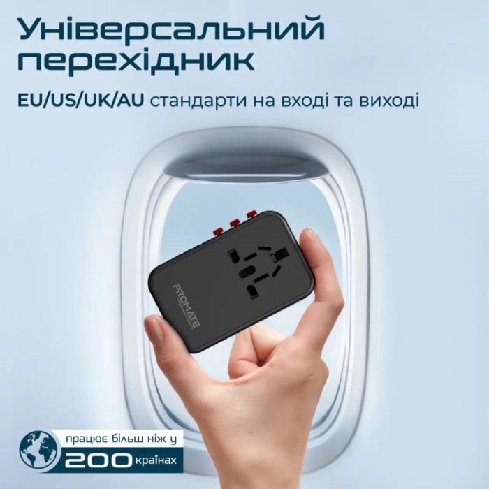 Зарядний пристрій Promate tripmate-gan75
