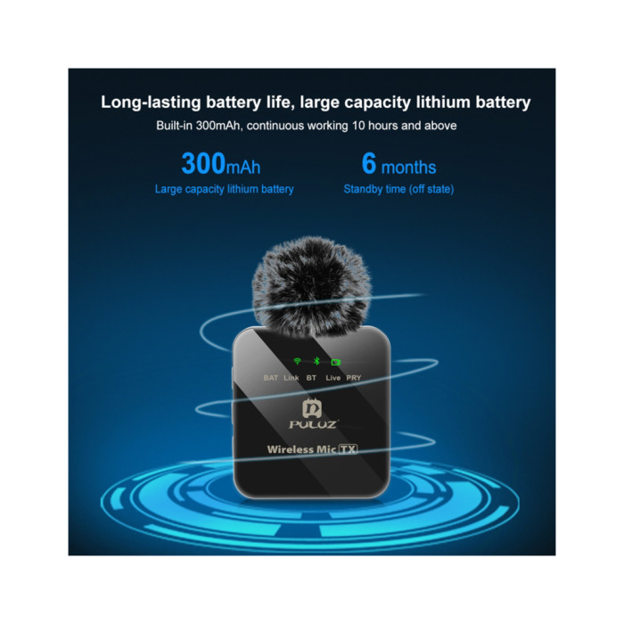 Мікрофон Puluz для телефону приймач Type-C Black (PU646B)