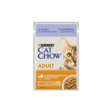 Вологий корм для кішок Purina Cat Chow Adult з ягням та зеленою квасолею в желе 85г (7613036595087)