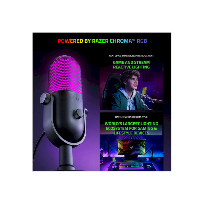 Мікрофон Razer Seiren V3 Chroma White (RZ19-05060200-R3M1)