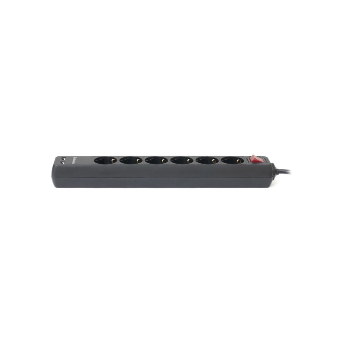 Мережевий фільтр живлення REAL-EL REAL-EL RS-6 PROTECT USB, 5m, black (EL122300018)