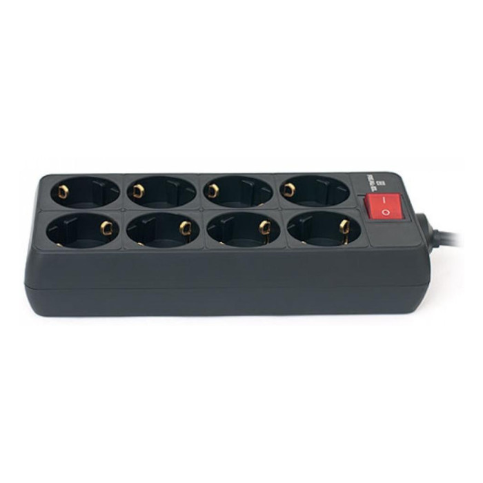 Мережевий фільтр живлення REAL-EL REAL-EL RS-8 PROTECT, 1.8m, black (EL122300021)