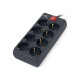 Мережевий фільтр живлення REAL-EL REAL-EL RS-8 PROTECT, 3m, black (EL122300022)