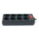 Мережевий фільтр живлення REAL-EL REAL-EL RS-8 PROTECT, 3m, black (EL122300022)