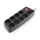Мережевий фільтр живлення REAL-EL REAL-EL RS-10 Protect, 3m, black (EL122300039)