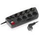 Мережевий фільтр живлення REAL-EL REAL-EL RS-10 Protect, 3m, black (EL122300039)