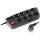 Мережевий фільтр живлення REAL-EL RS-Protect 505, 3m, black (EL122300045)