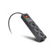 Мережевий подовжувач REAL-EL RS-3 USB CHARGE 1.8m, black (EL122500001)